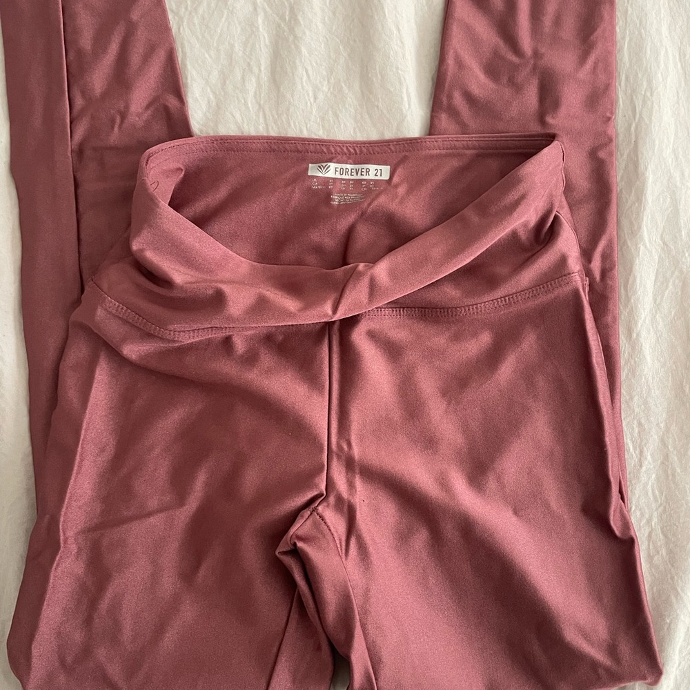 Forever21 Active High Rise Metallic Shine leggings